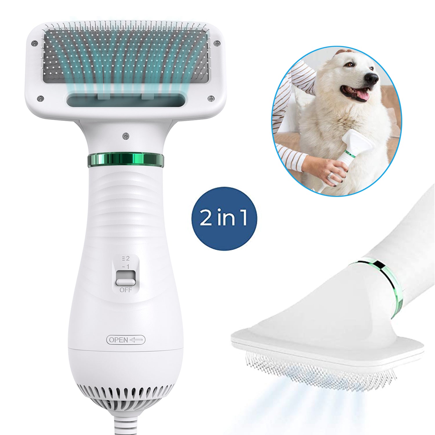 2-in-1 Pet Hair Dryer & Grooming Comb