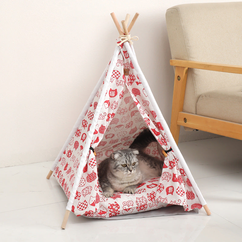 Canvas Pet Tent Bed