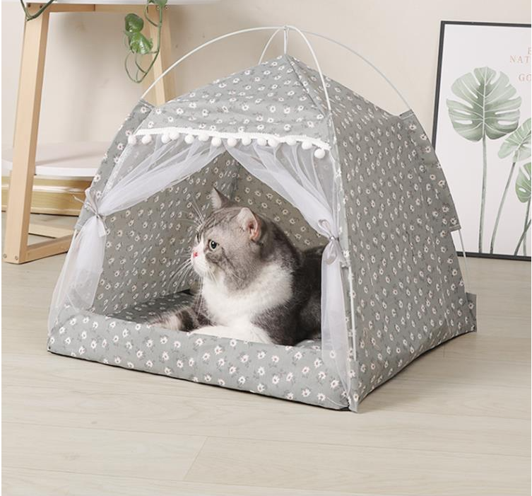 Canvas Teepee Bed for Cats &amp; Small Dogs