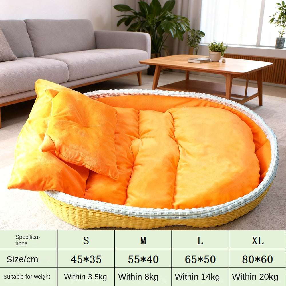 Half-Enclosed Winter Dog House Bed - Soft Fleece