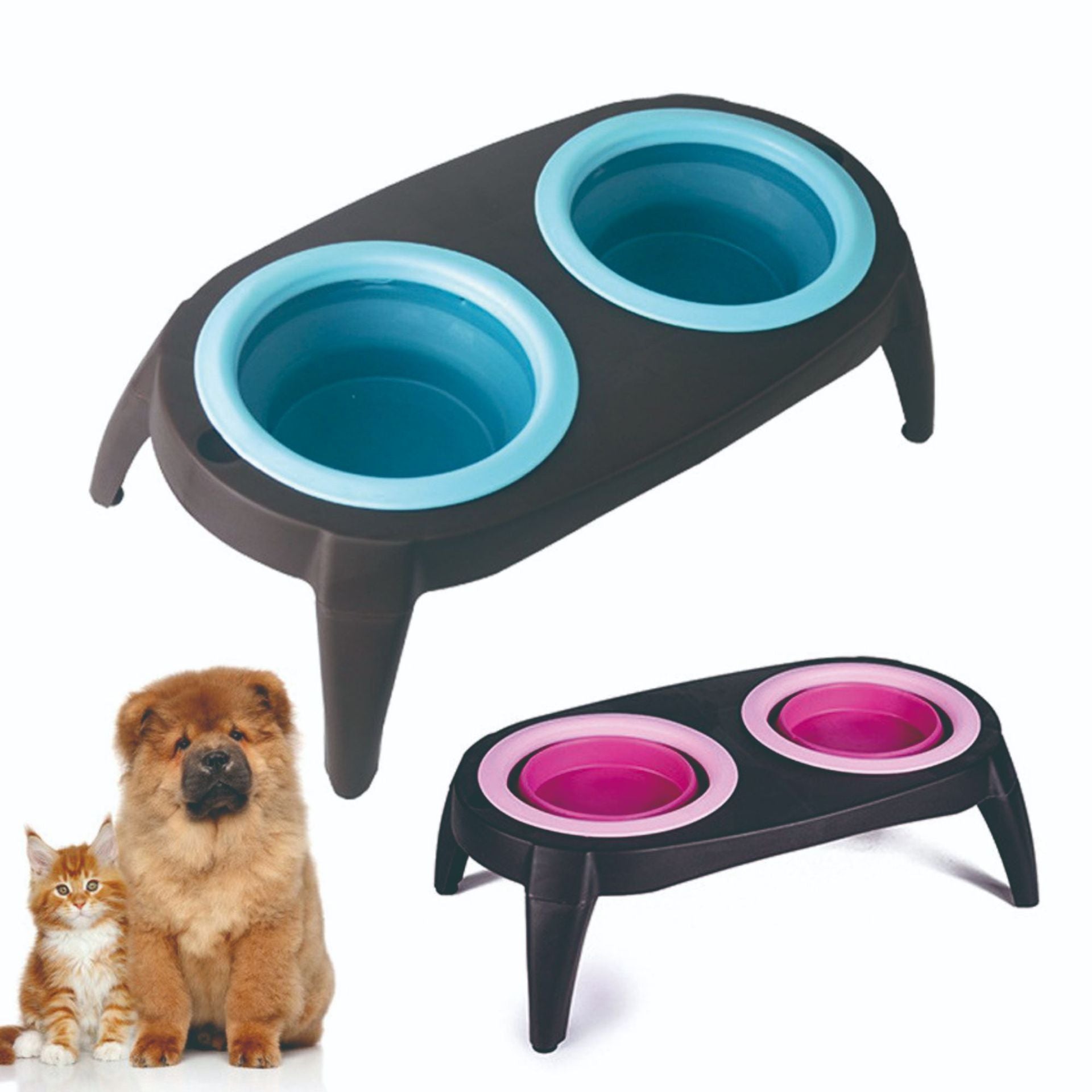 Folding Double Travel Bowl