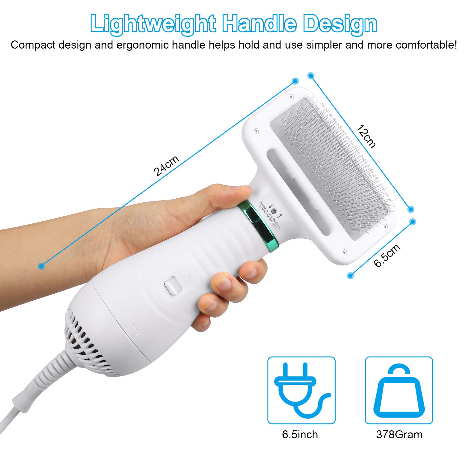 2-in-1 Pet Hair Dryer & Grooming Comb