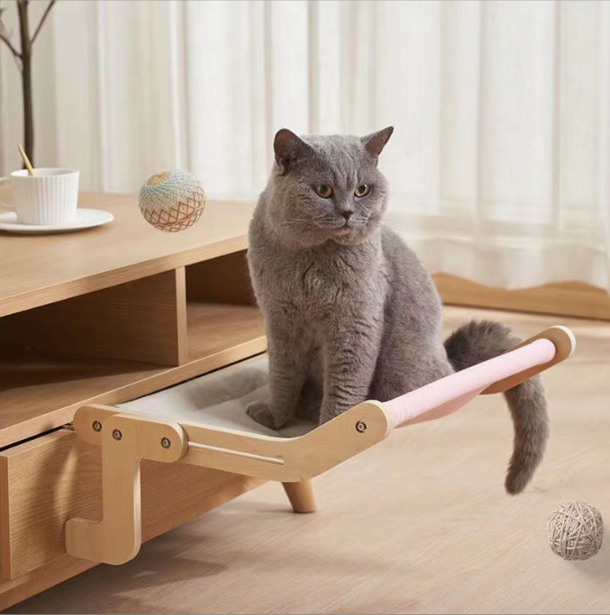 Window-Mounted Cat Hammock Perch