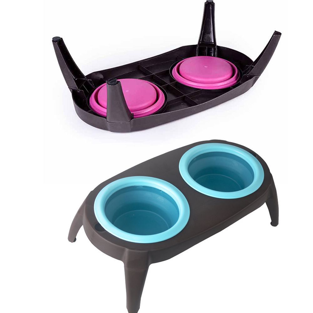 Folding Double Travel Bowl