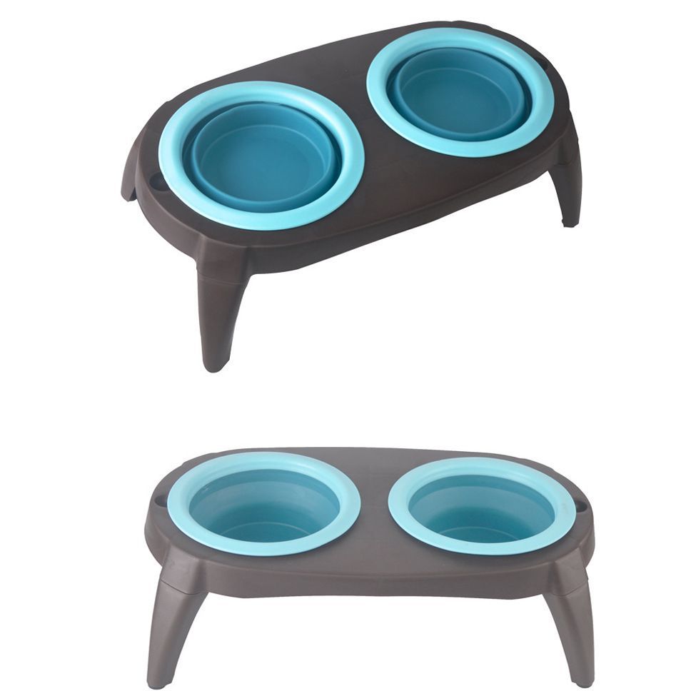 Folding Double Travel Bowl